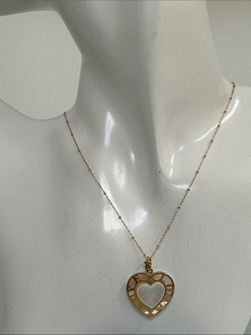 TOUS 18k real solid Gold Real Pearl Heart Pendant Necklace authentic 100%​